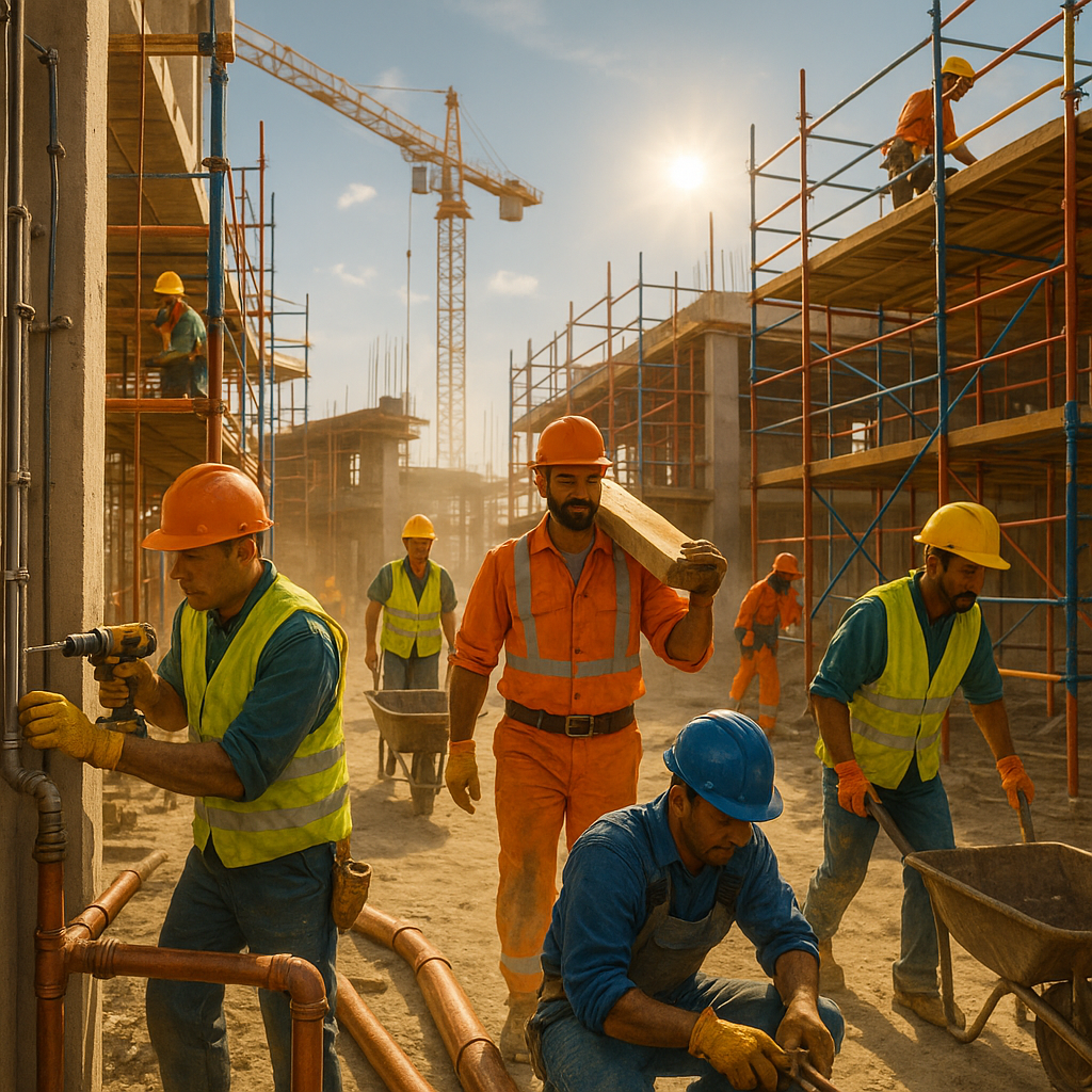Construction workers on a jobsite 
