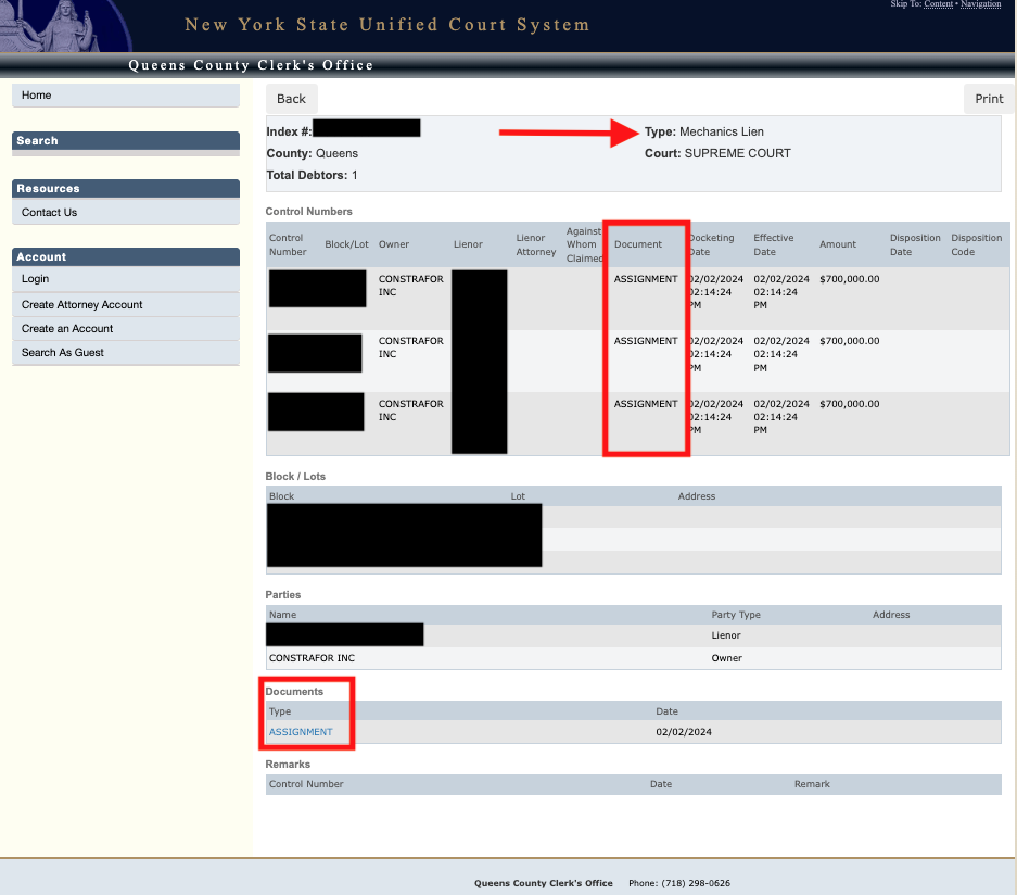 What is a Notice of Assignment (NOA) and why does Constrafor file it?