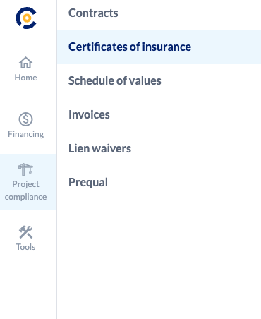 Can I upload a COI for a project without receiving a request from my GC?