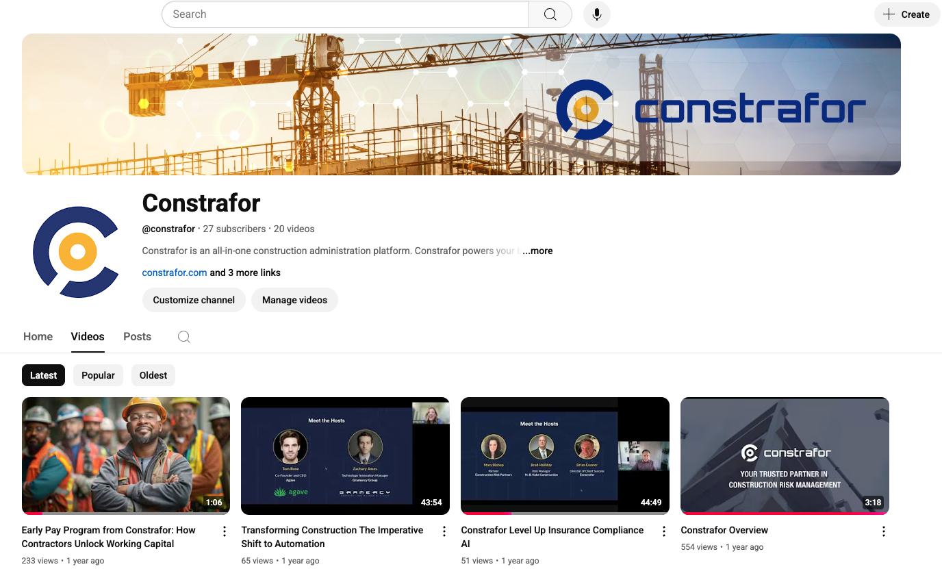 Press Play on Growth: Introducing the Constrafor YouTube Channel